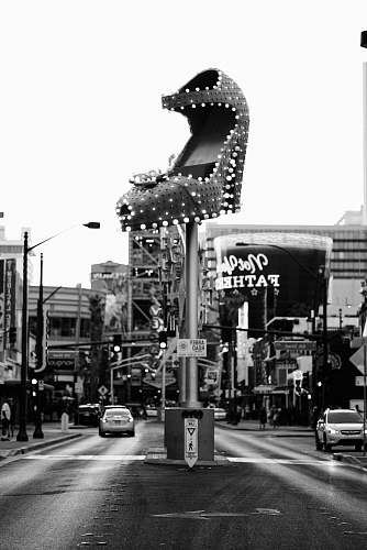 las vegas giant black stiletto sandal decor street